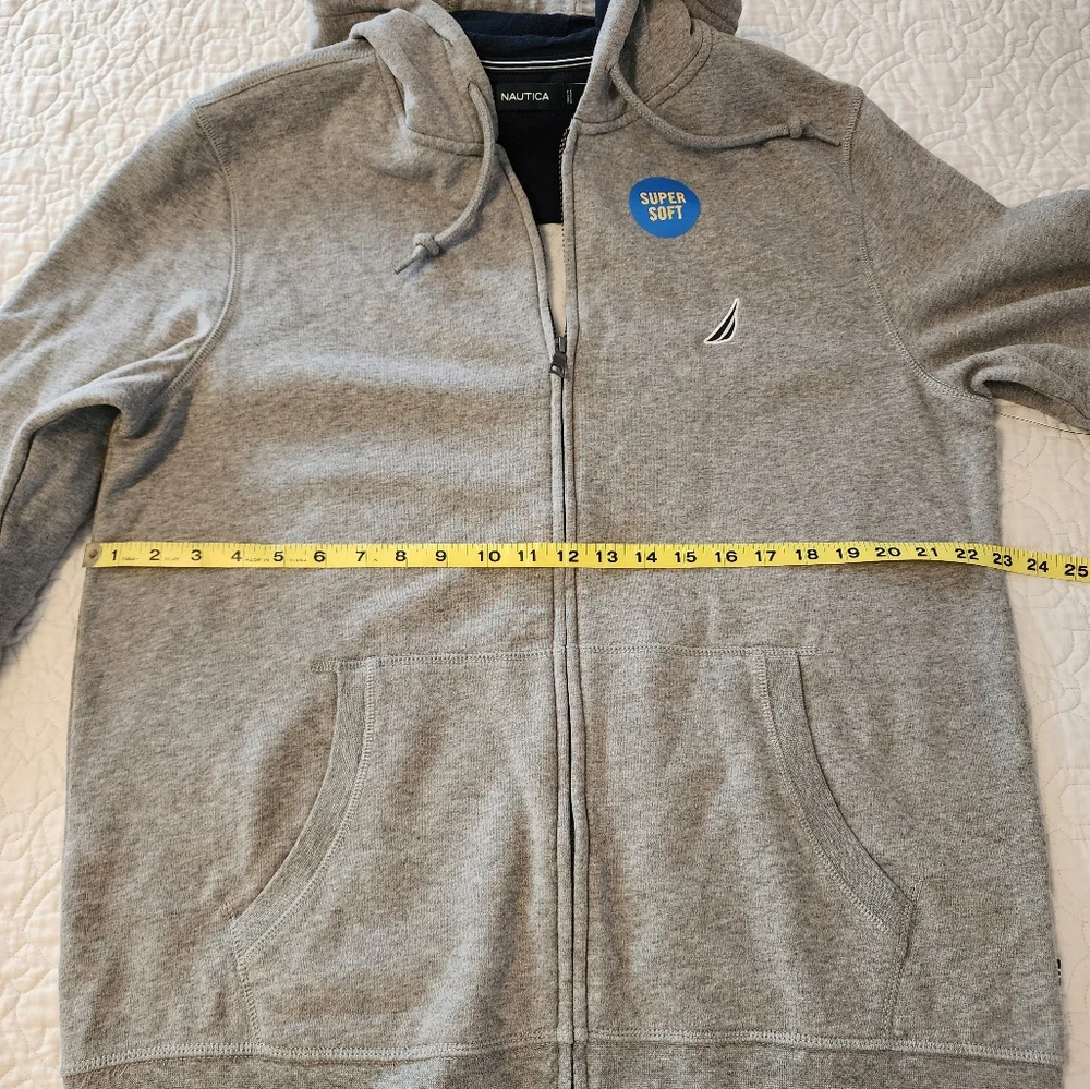 Nautica Gray Zip-Up Sweater Soft Casual Design - Picture 5 of 9